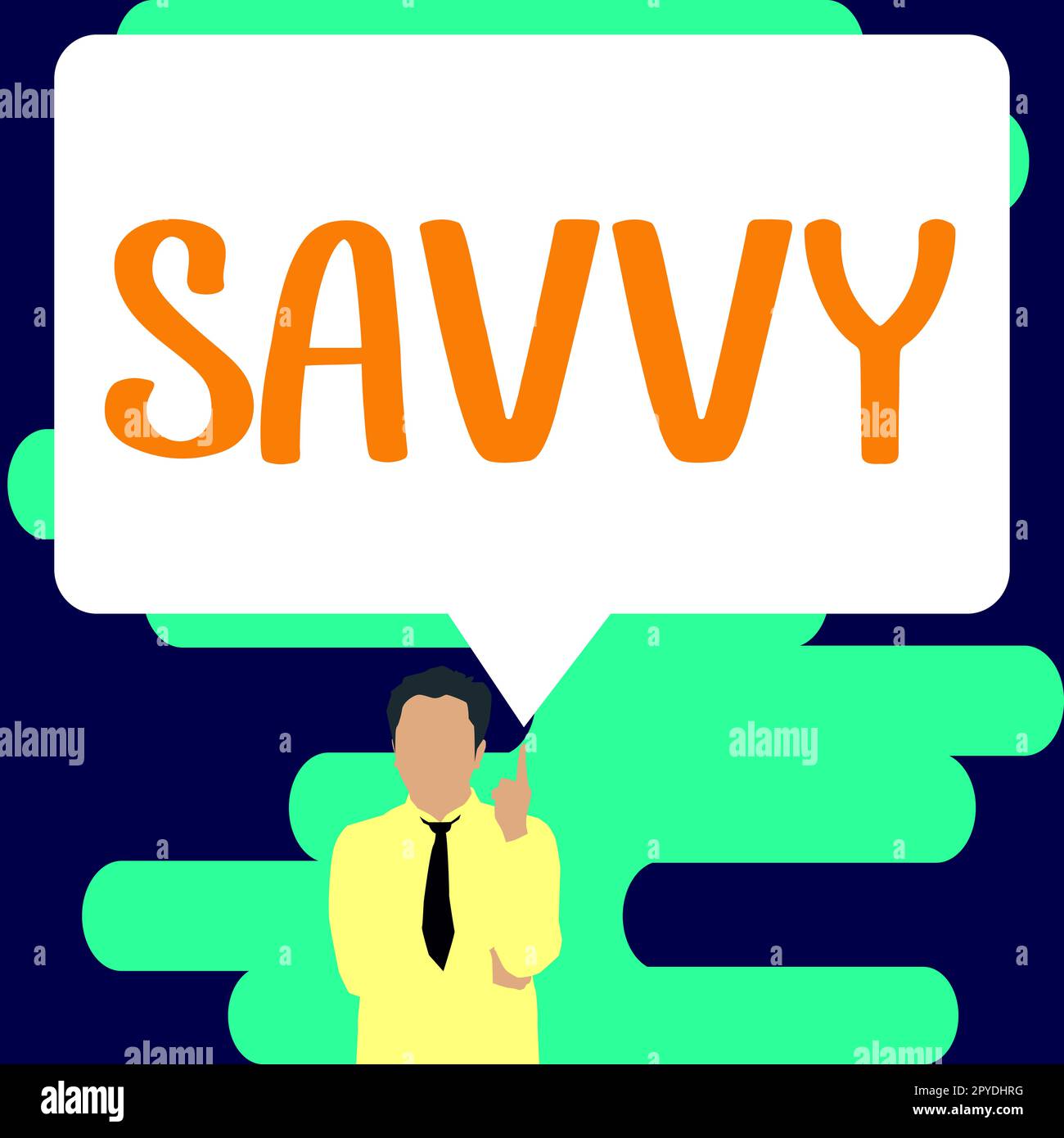 Text sign showing Savvy. Business idea having perception, comprehension in practical matters Stock Photo