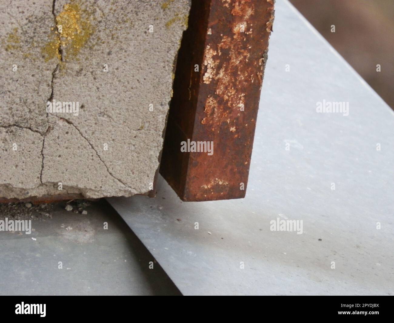 Old cracked balcony railing slab in need of repair Stock Photo Alamy