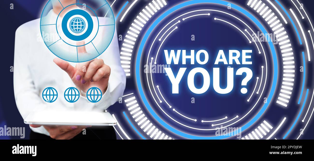 Handwriting text Who Are You. Concept meaning Identify yourself
