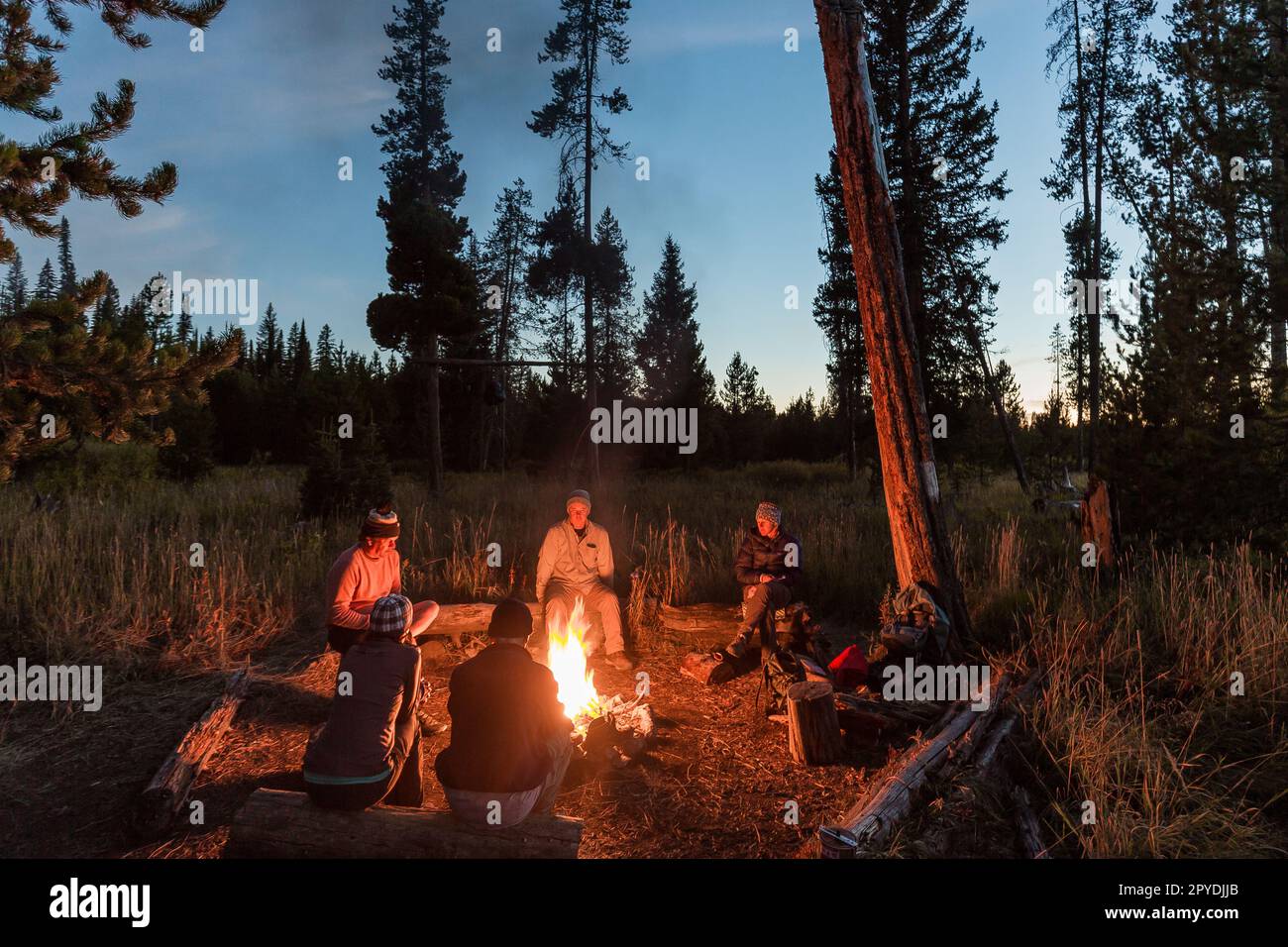 camping in yellowstone Stock Photo