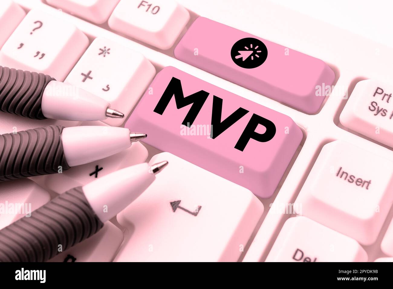 Text sign showing Mvp. Word Written on Investment Strategy to purchase shares with other investors Stock Photo