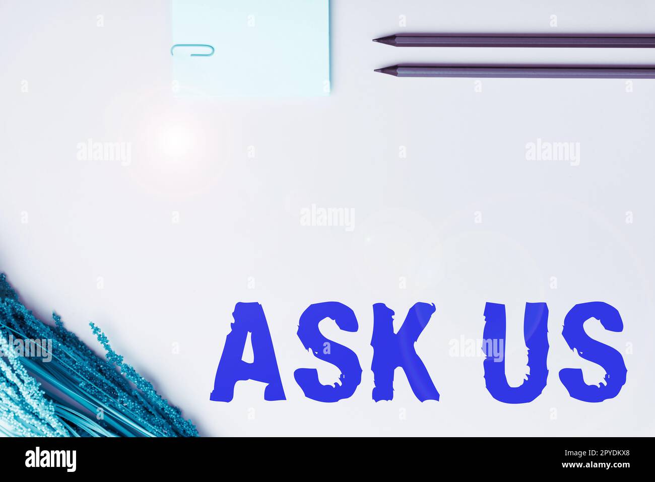 Sign displaying Ask Us. Concept meaning accepting questions or inquiry from people Will answers any doubts Stock Photo