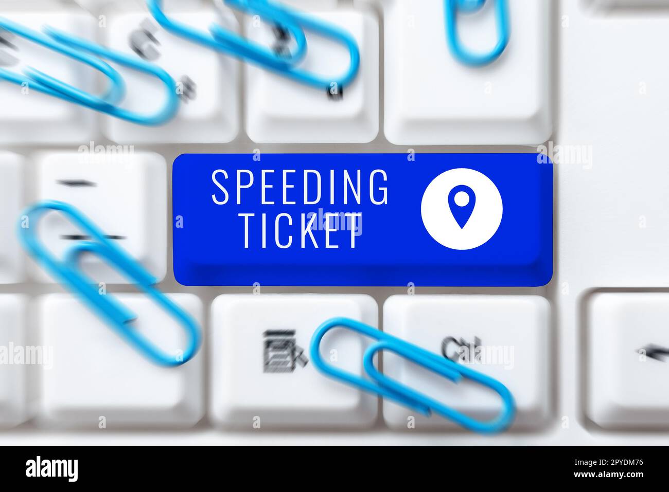 Text sign showing Speeding Ticket. Business idea psychological test for the maximum speed of performing a task Stock Photo