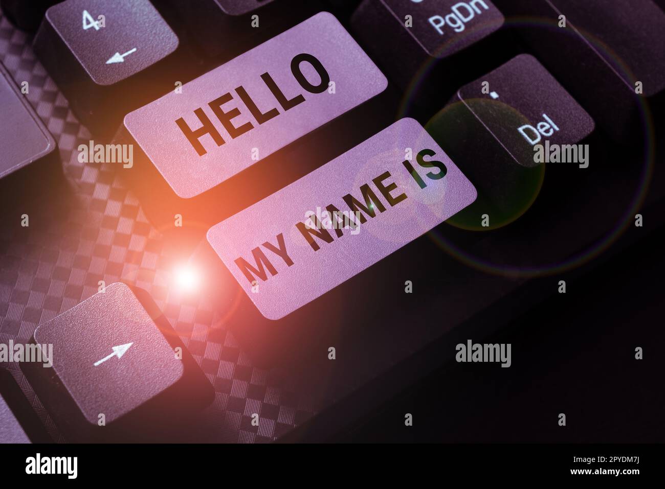 Sign displaying Hello My Name Is. Business concept introducing yourself ...