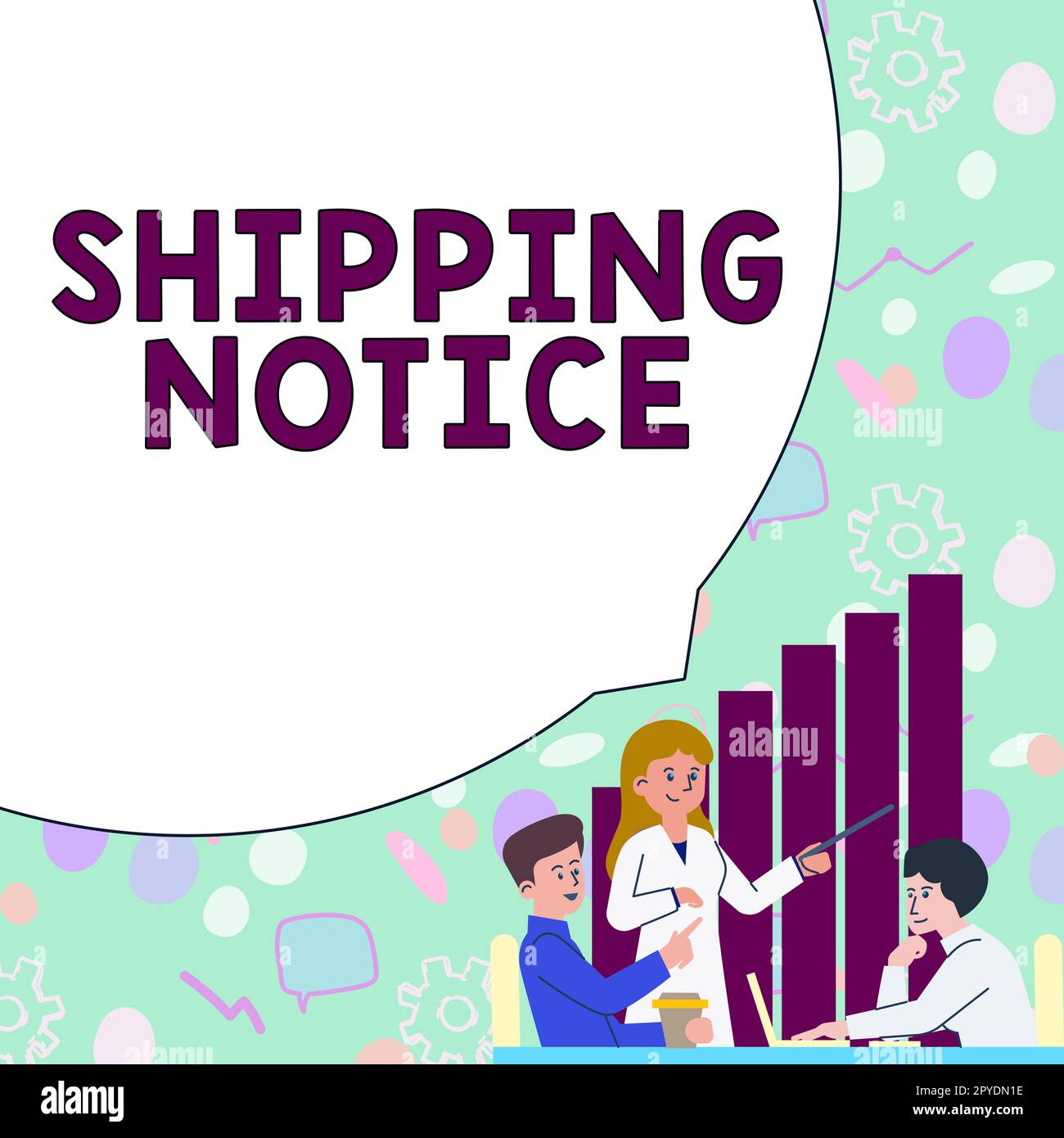 Text caption presenting Shipping Notice. Business showcase ships considered collectively especially those in particular area Stock Photo