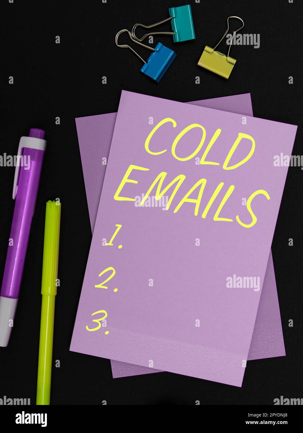 Sign displaying Cold Emails. Business concept unsolicited email sent to a receiver without prior contact Stock Photo