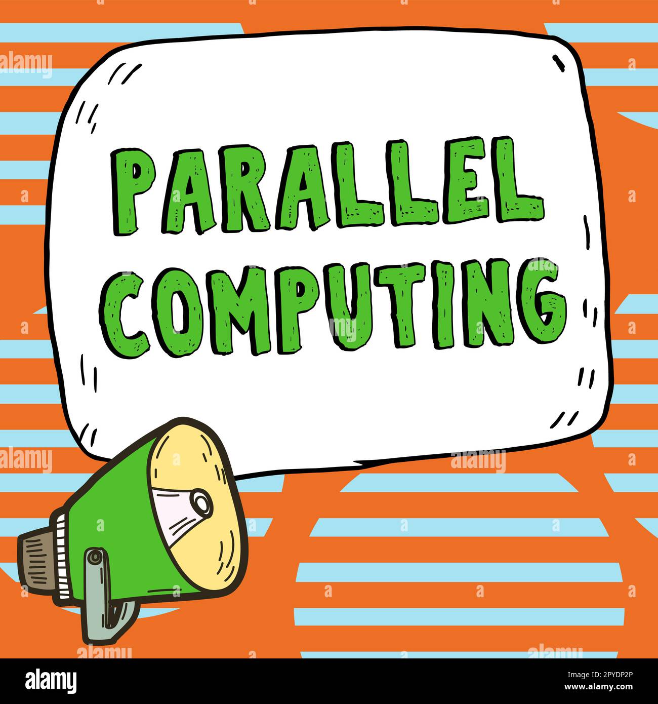 Handwriting text Parallel Computing. Word for simultaneous calculation by means of software and hardware Stock Photo