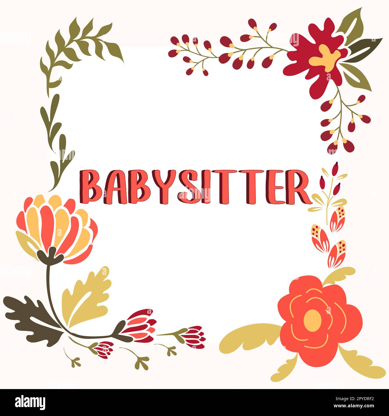 Hand writing sign Babysitter, Business concept to care for children ...