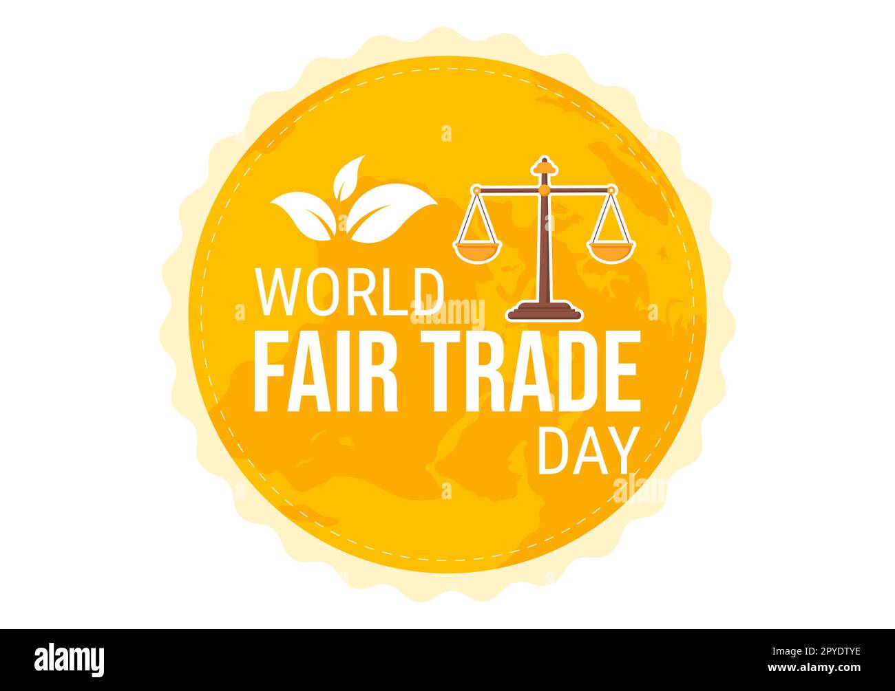 World Fair Trade Day Illustration with Scales Digitally, Climate