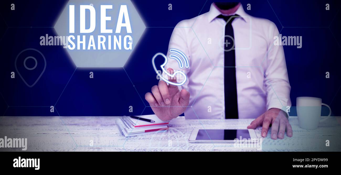 Conceptual display Idea Sharing. Conceptual photo Startup launch innovation product, creative thinking Stock Photo