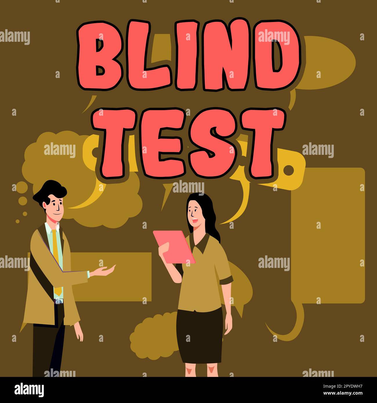 Conceptual display Blind Test. Business approach Social engagement with a person one has not previously met Stock Photo