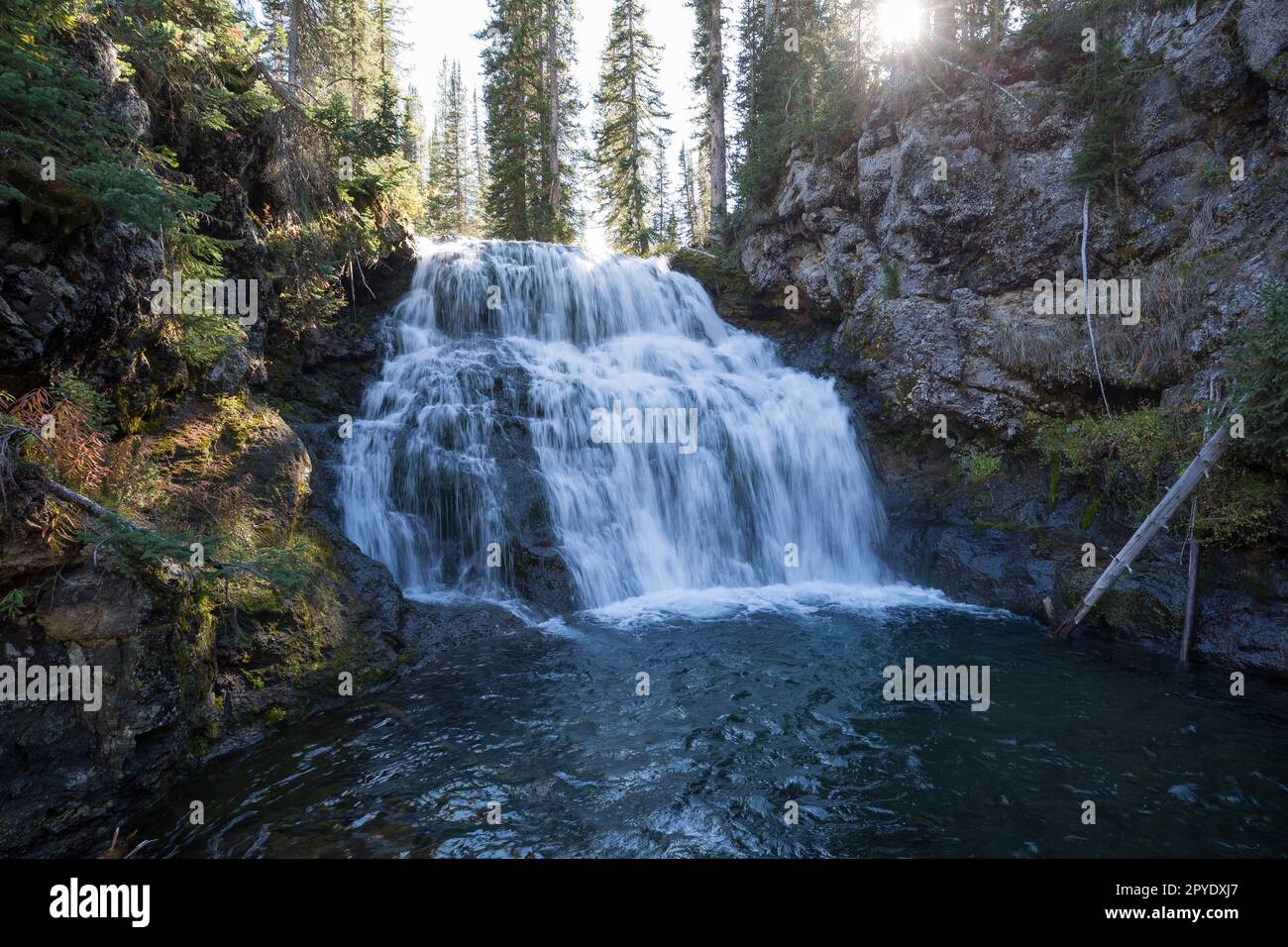 water fall in yellowstone national park Stock Photo