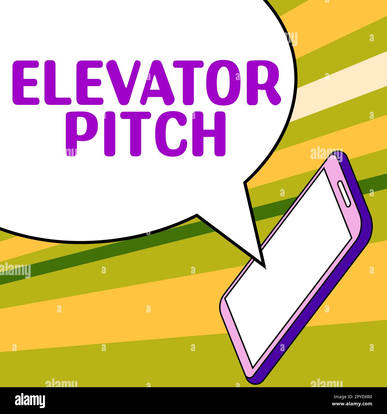 Text sign showing Elevator Pitch. Business concept A persuasive sales pitch Brief speech about the product Stock Photo