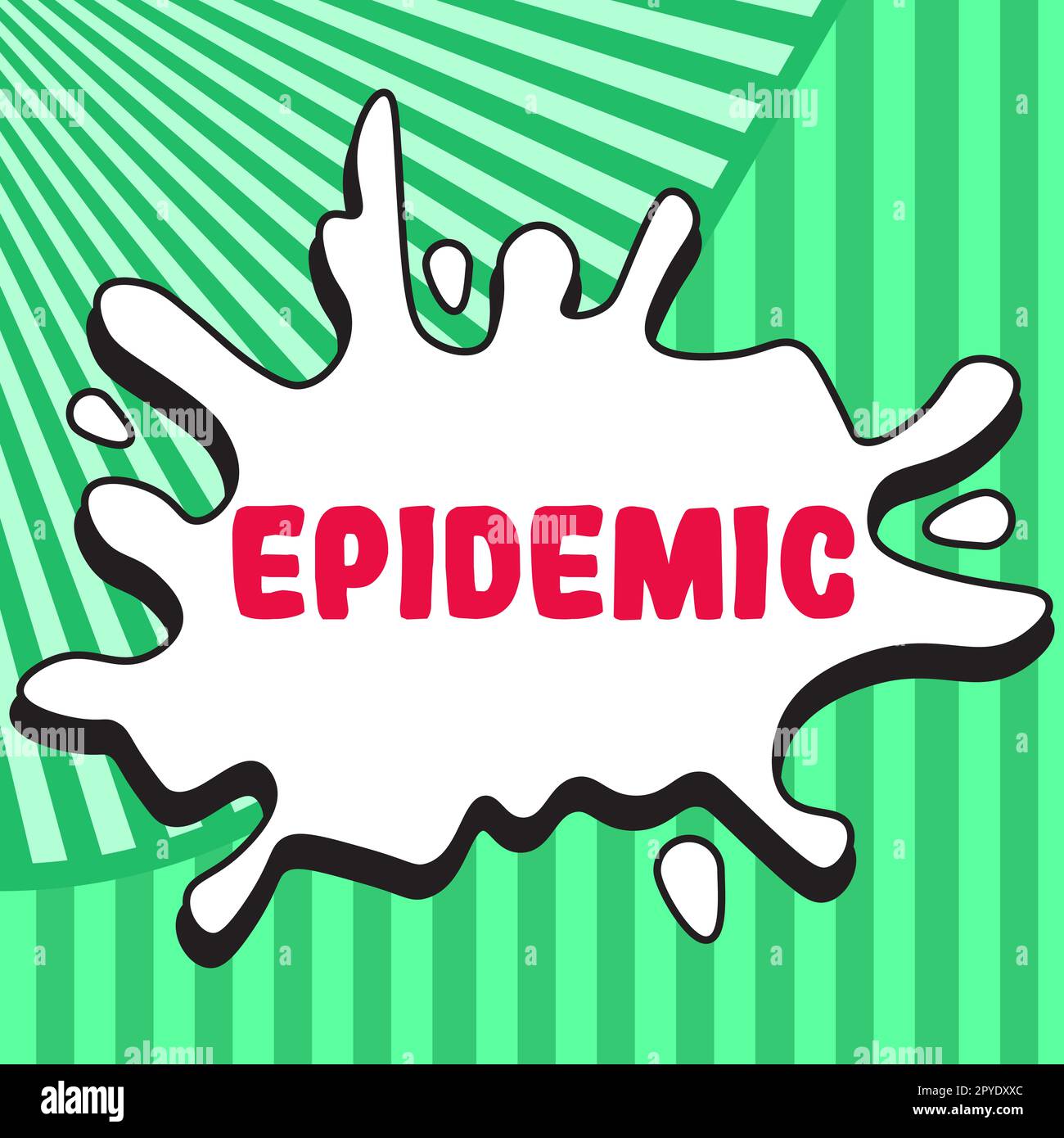 Text caption presenting Epidemic. Word for Widespread occurrence of an infectious disease in a community Stock Photo