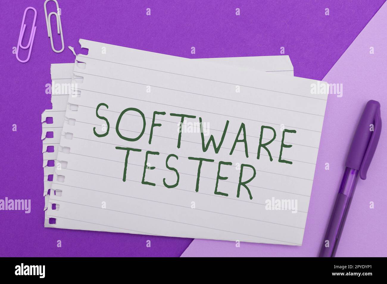 Inspiration showing sign Software Tester. Business concept implemented to protect software against malicious attack Stock Photo