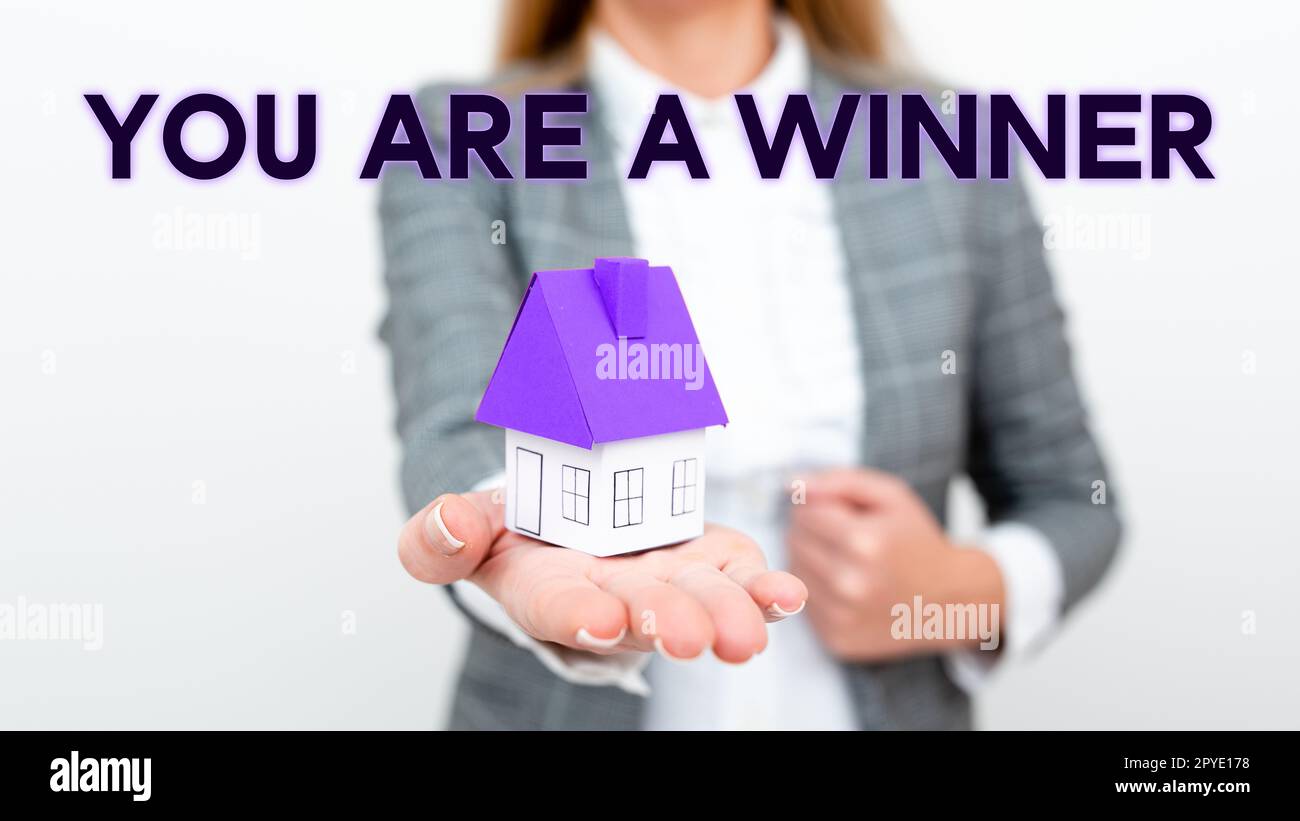 Text caption presenting You Are A Winner. Business concept motivation inspirational support for you accomplish goals Stock Photo