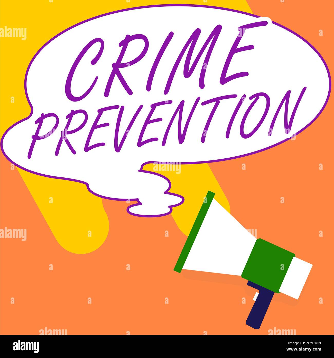 Sign displaying Crime Prevention. Conceptual photo Federal Offense