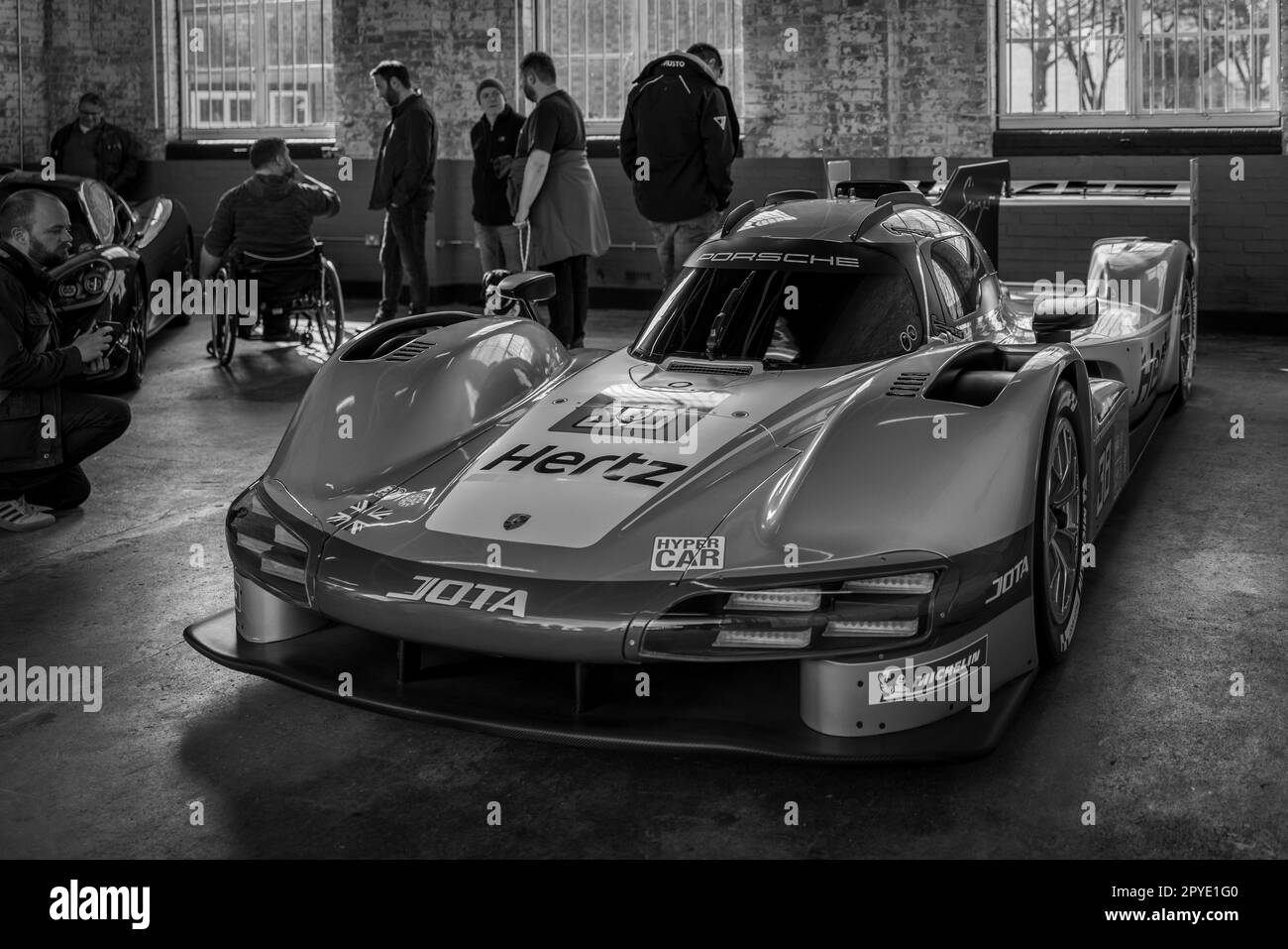 Porsche 963 Le Mans Hypercar on display at the April Scramble held at the Bicester Heritage Centre on the 23rd April 2023. Stock Photo