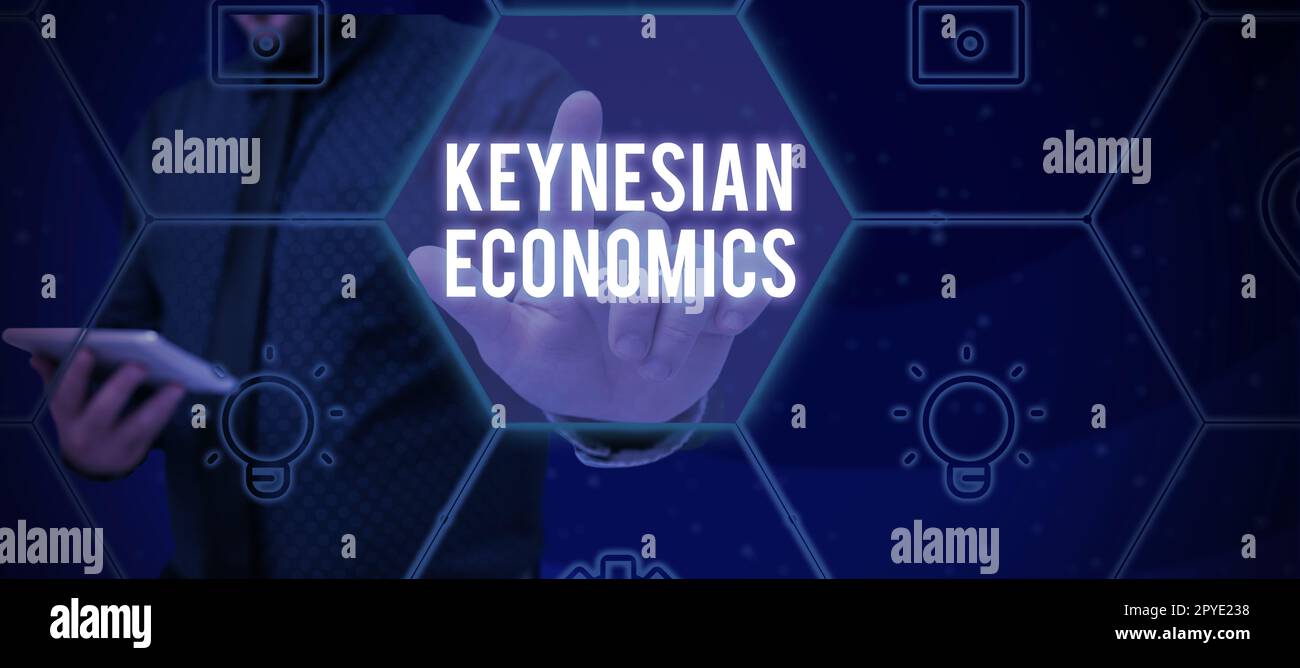 Inspiration showing sign Keynesian Economics. Business approach monetary and fiscal programs by government to increase employment Stock Photo