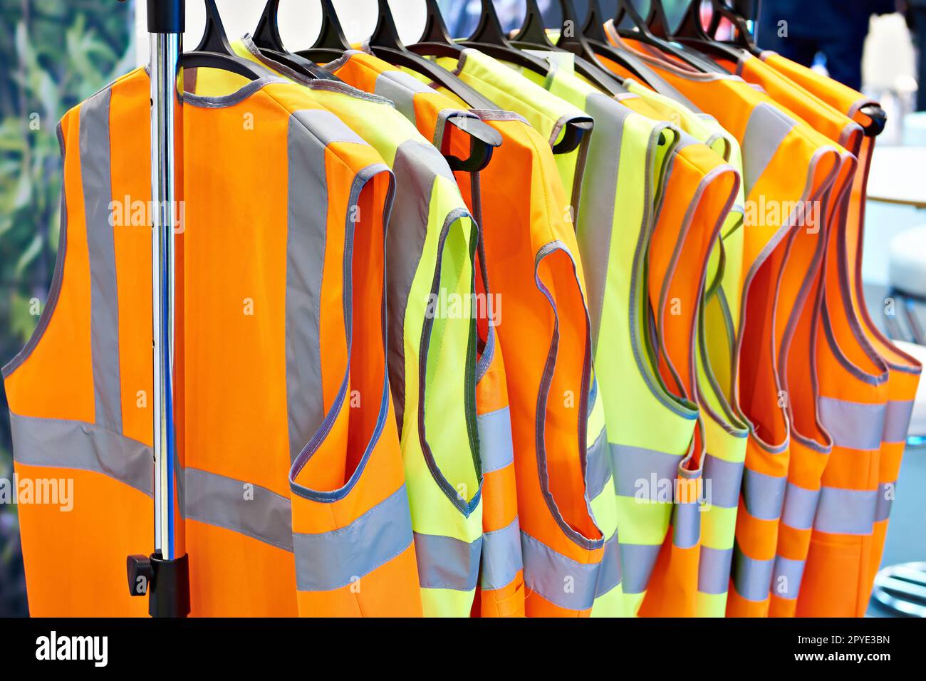 Reflective vests for workers and drivers Stock Photo