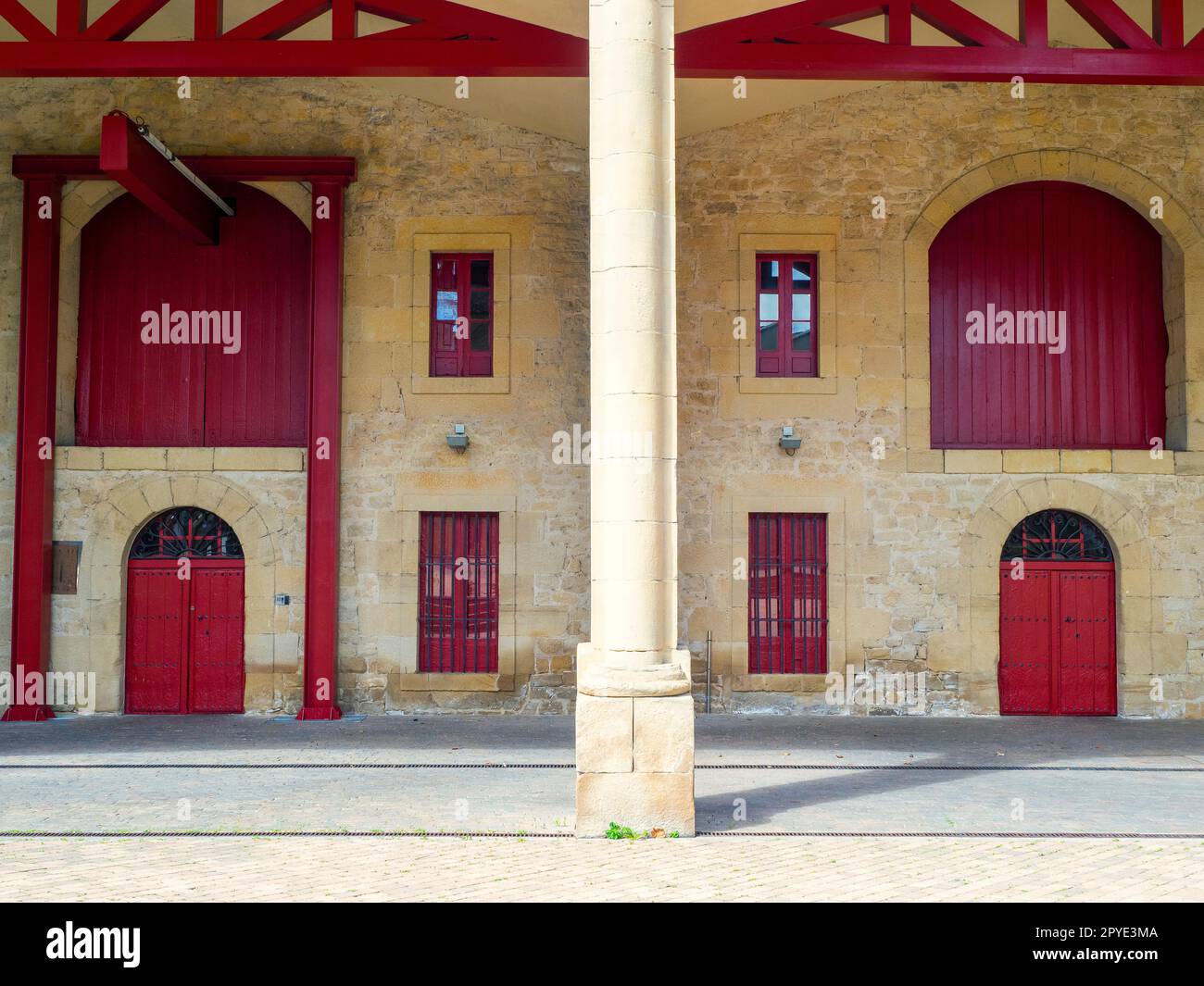 Old Art Nouveau façade of the Marques de Riscal winery in the Rioja Alavesa. Stock Photo