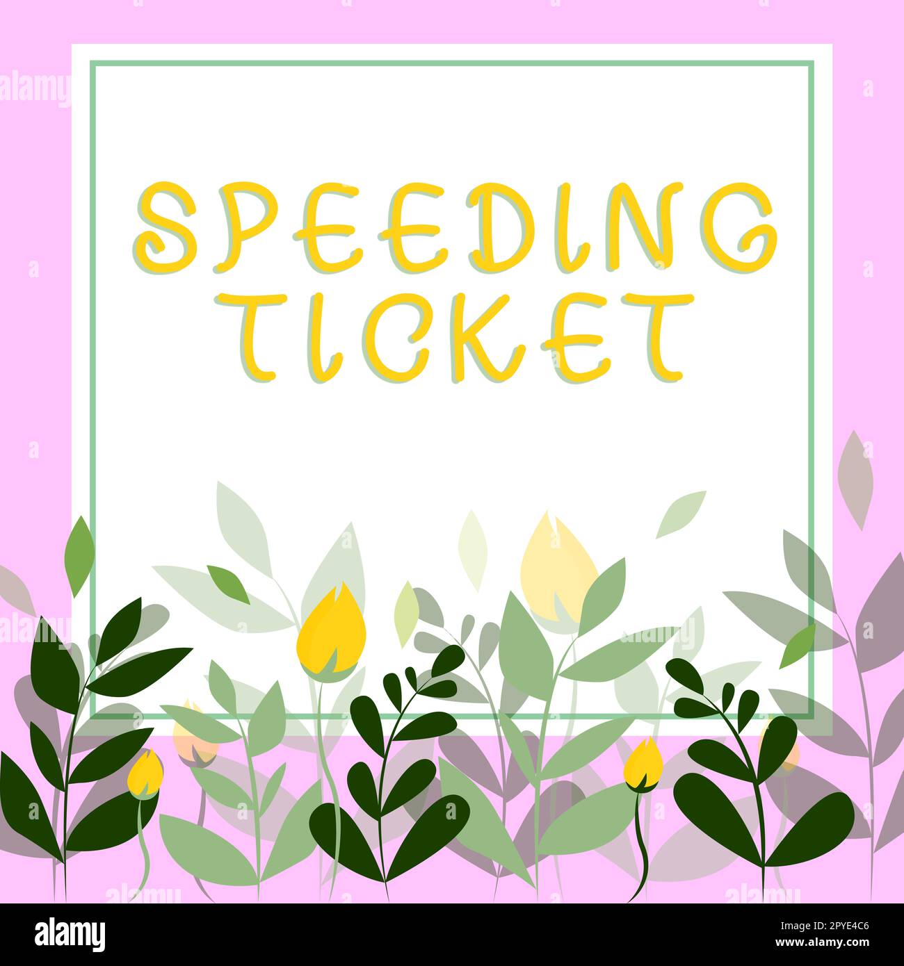 Sign displaying Speeding Ticket. Business overview psychological test for the maximum speed of performing a task Stock Photo