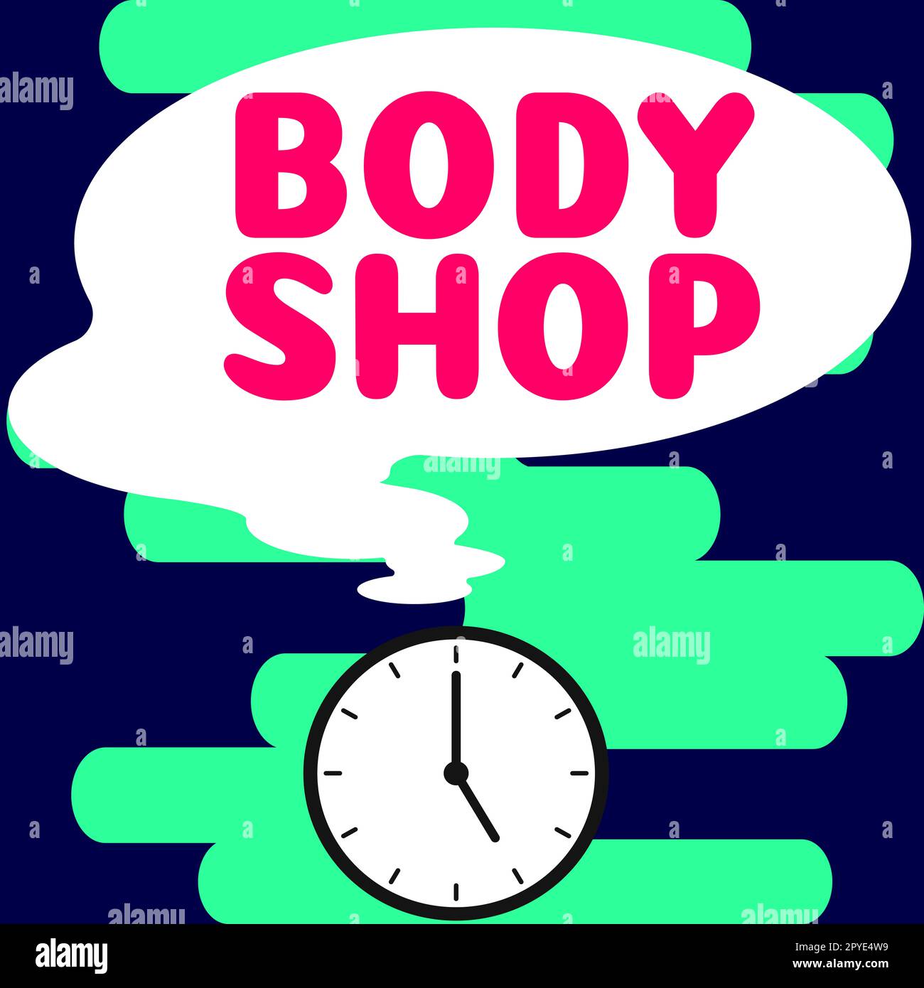 Handwriting text Body Shop. Business idea a shop where automotive bodies are made or repaired Stock Photo