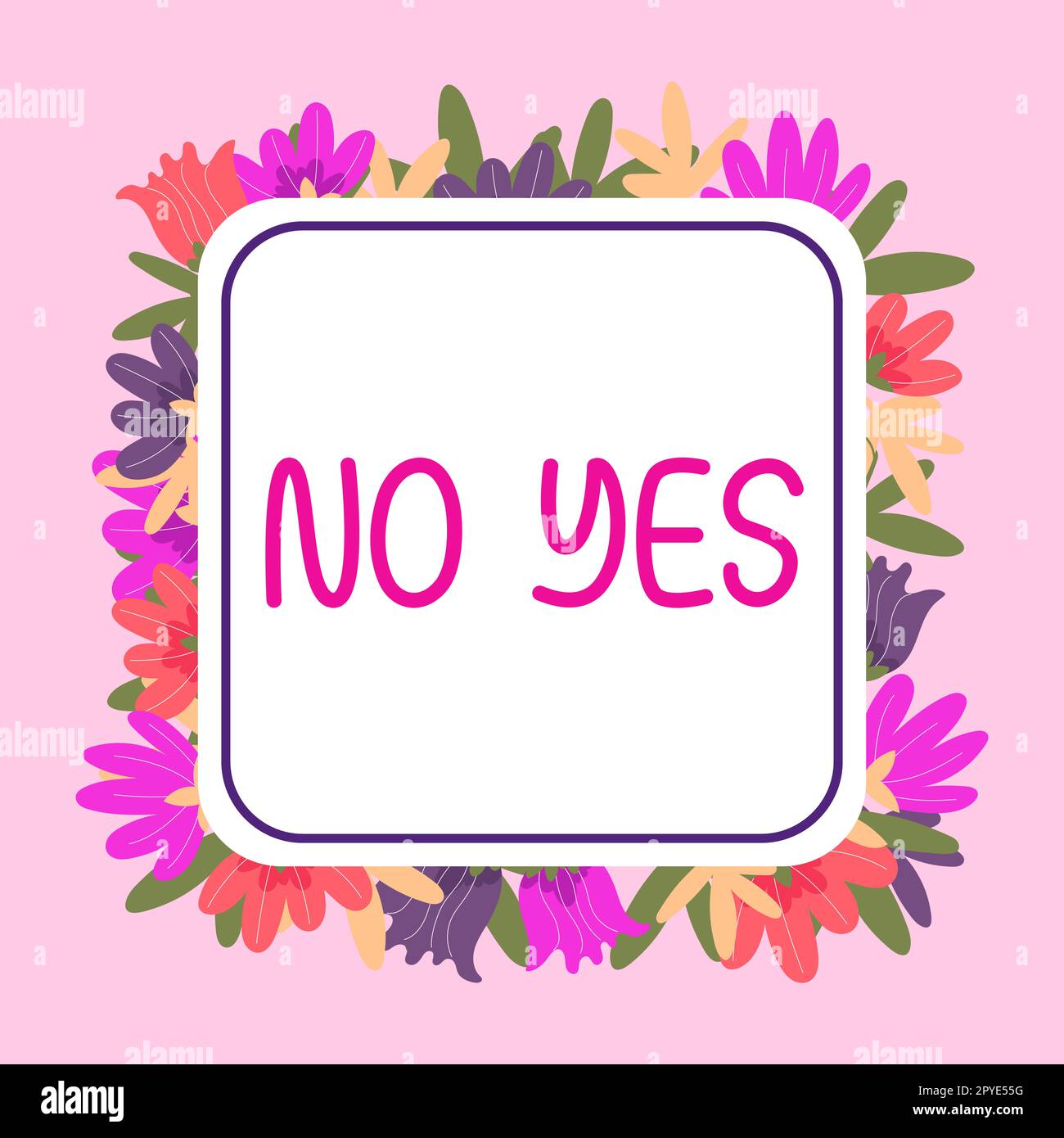 Sign displaying No Yes. Word for Answering question using these words to show acception or rejection Stock Photo