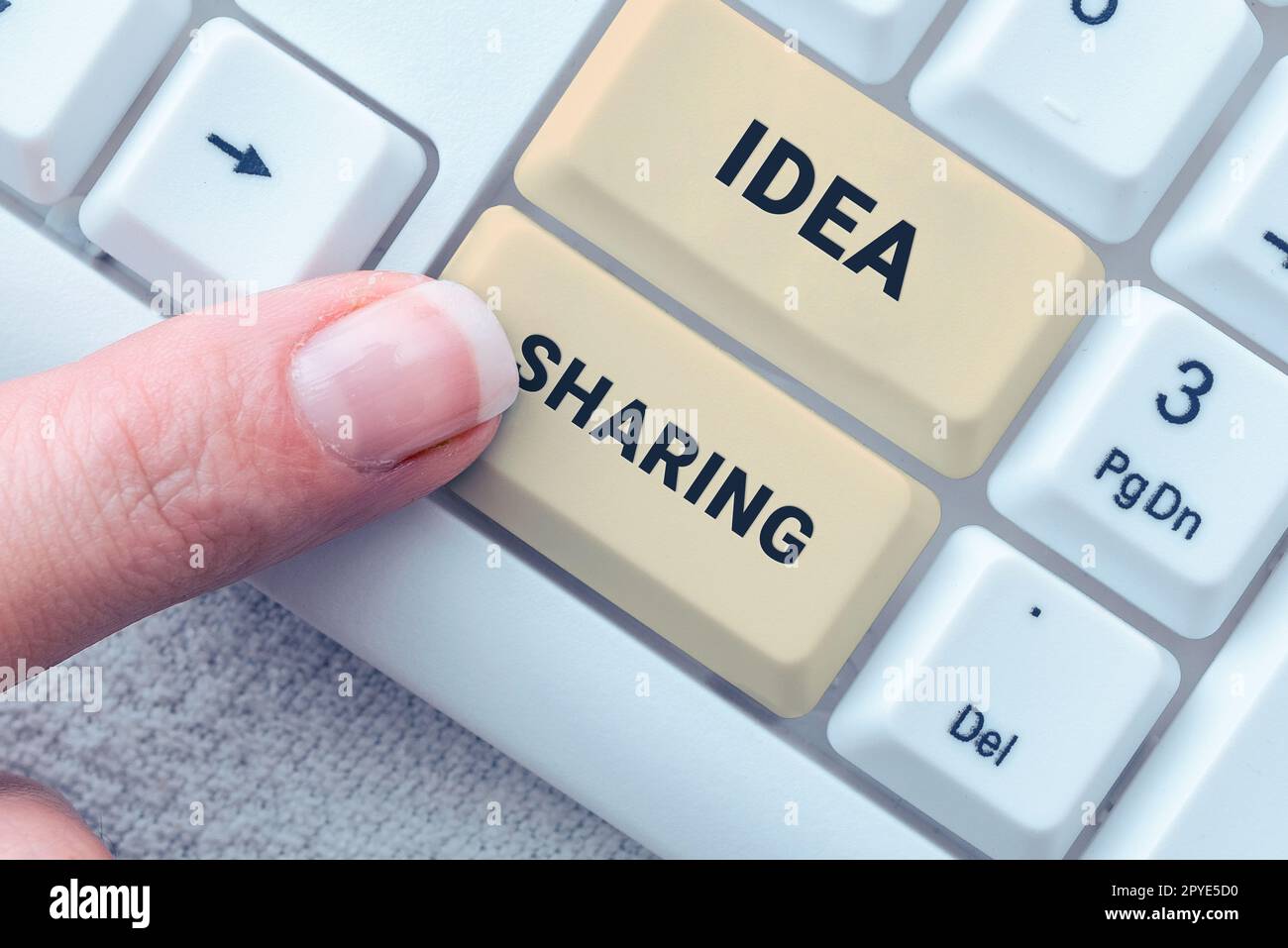 Text showing inspiration Idea Sharing. Concept meaning Startup launch innovation product, creative thinking Stock Photo