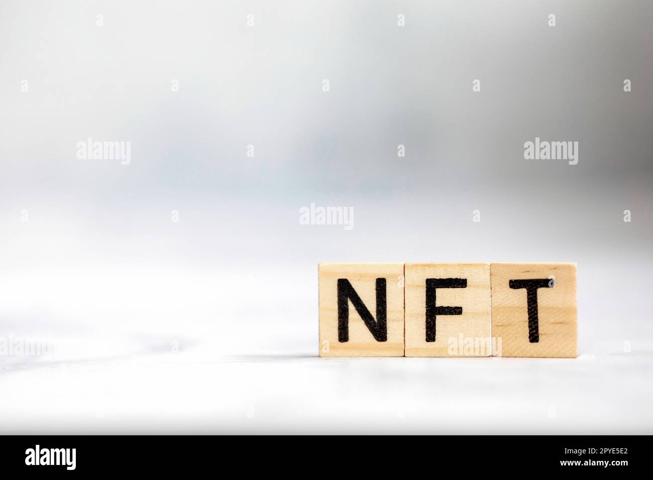 NFT nonfungible tokens text. digital art, financial, business economic concept. digitally generated image cryptocurrency Stock Photo