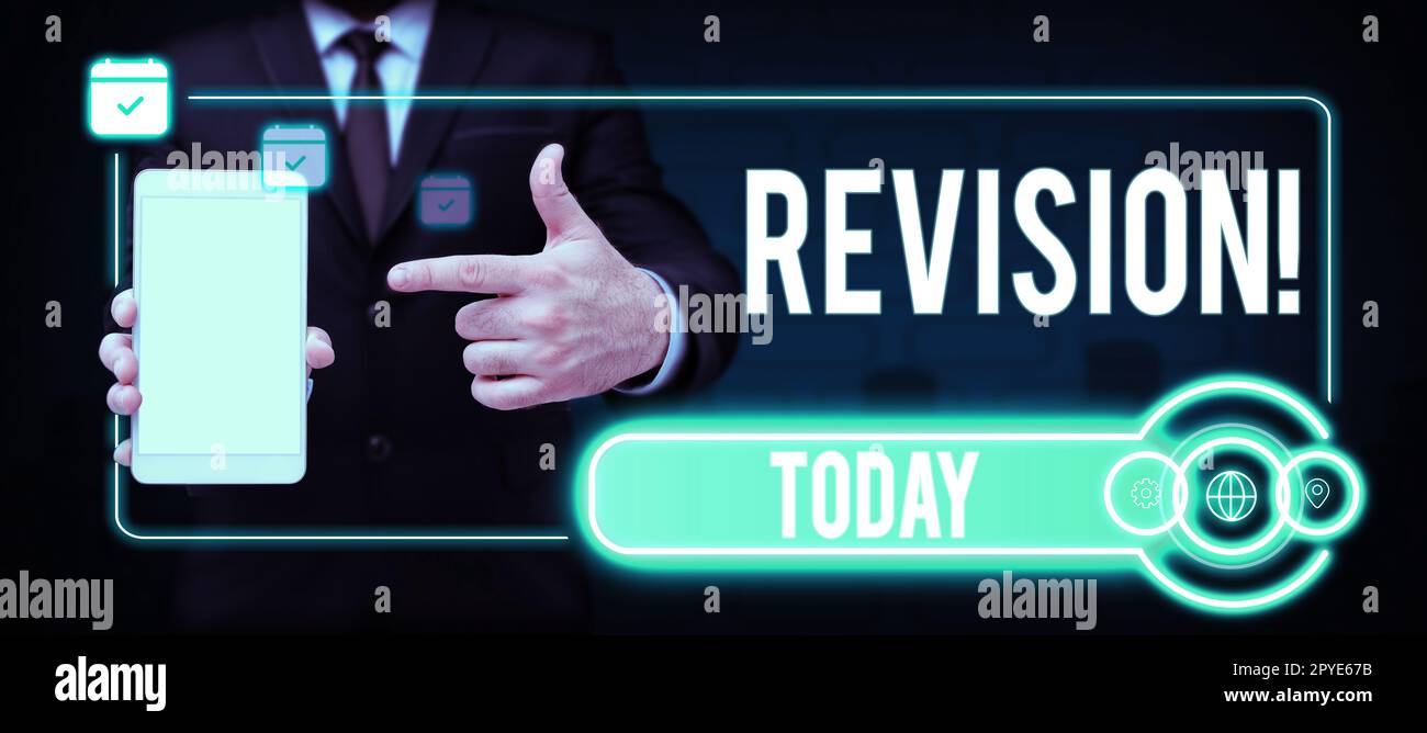 Inspiration showing sign Revision. Concept meaning action of revising over someone like auditing or accounting Stock Photo
