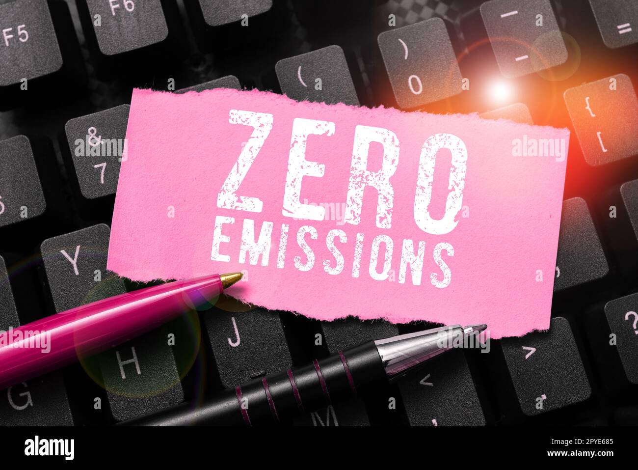 Text sign showing Zero Emissions. Word for emits no waste products that pollute the environment Stock Photo