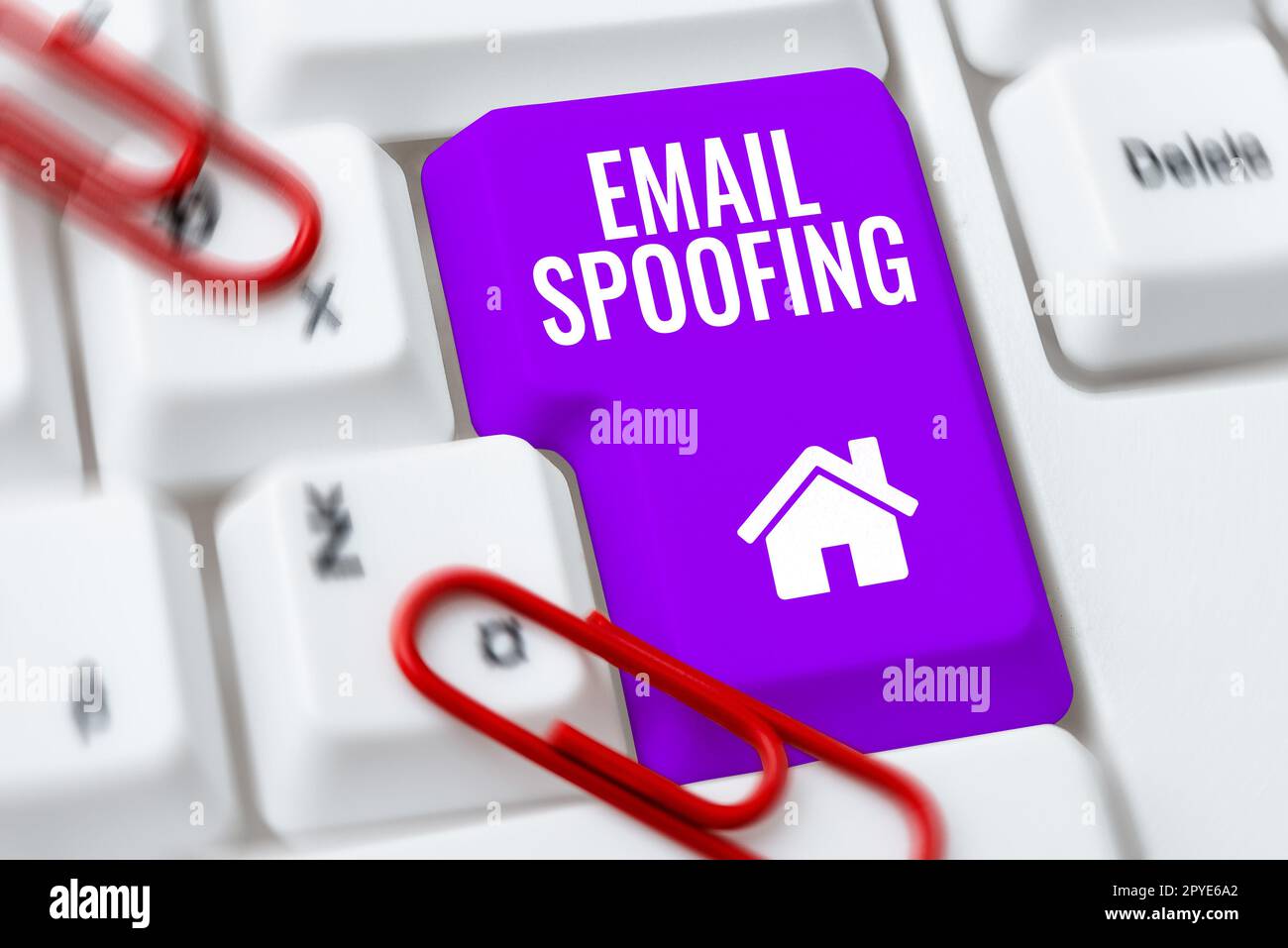 Text sign showing Email Spoofing. Business idea secure the access and content of an email account or service Stock Photo