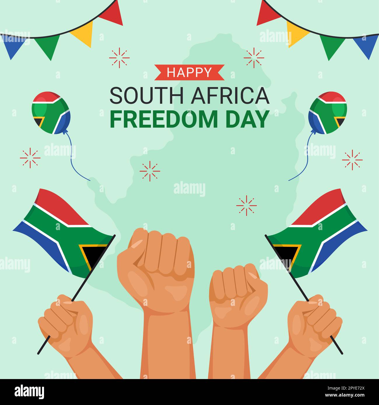 Happy South Africa Freedom Day Social Media Background Illustration Hand Drawn Templates Stock 1011