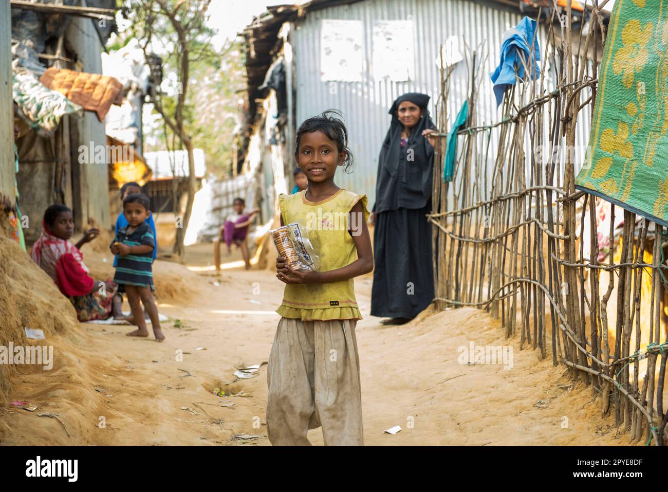 Bangladesh, Cox's Bazar. Burmese Muslim Rohingya refugees in Cox's Bazar, Bangladesh. March 23, 2017. Editorial use only. Stock Photo