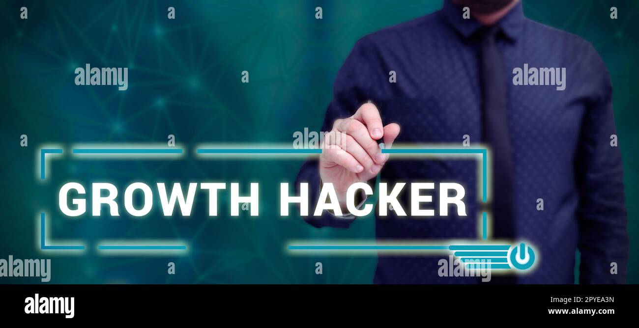 Handwriting text Growth Hacker. Conceptual photo generally to acquire as many users or customers as possible Stock Photo