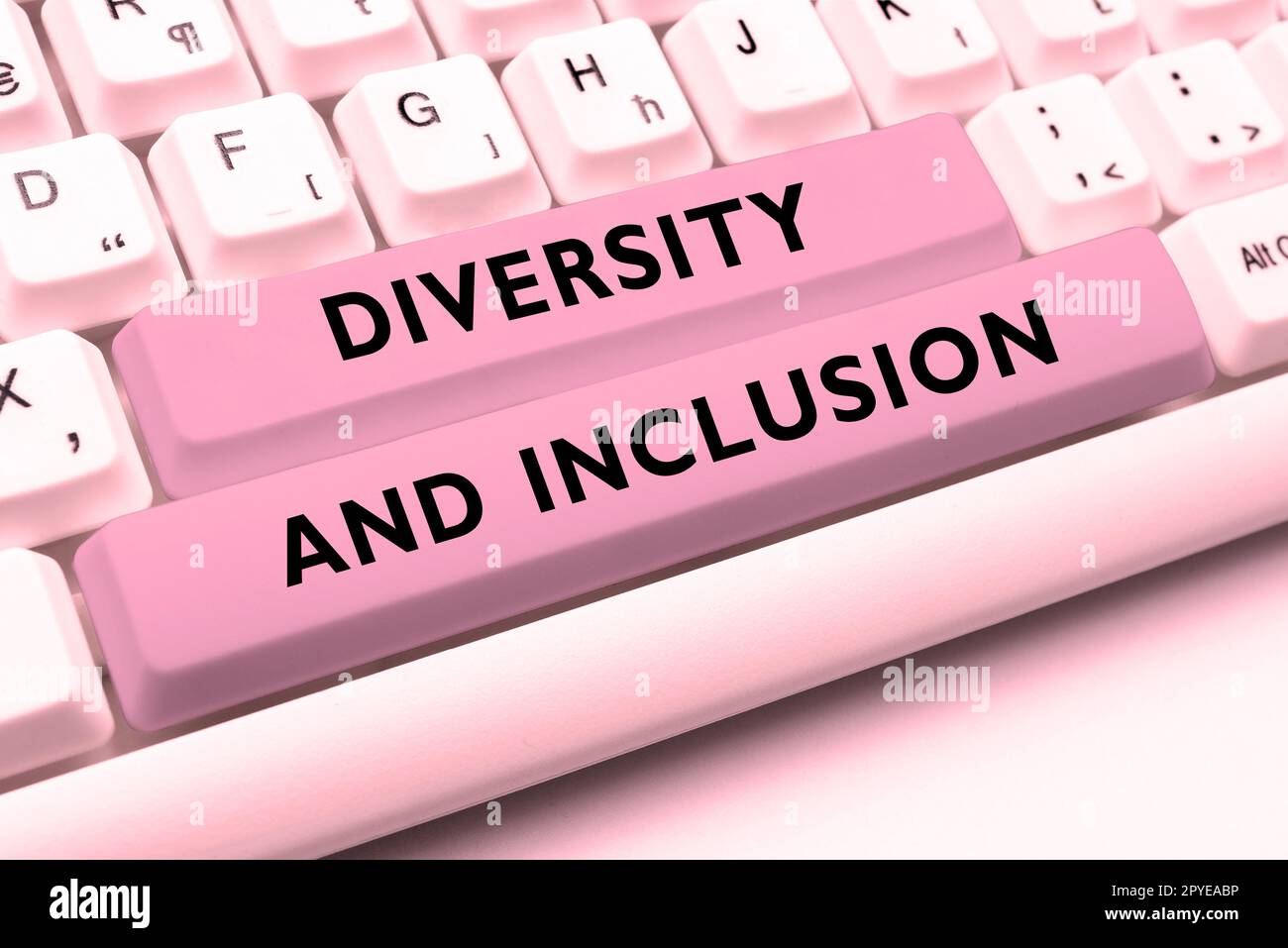 Writing displaying text Diversity And Inclusion. Business approach range human difference includes race ethnicity gender Stock Photo