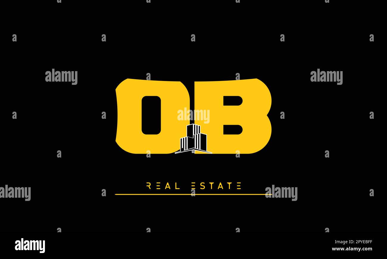 real-estate-letters-modern-creative-logo-ob-bo-stock-vector-image