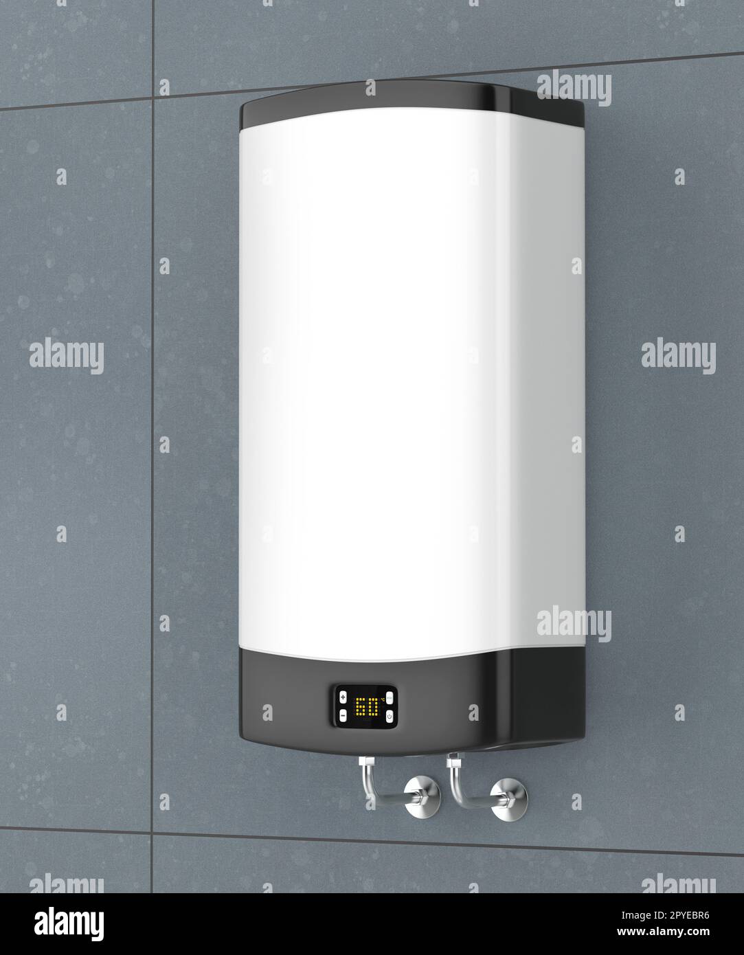 Electric square shaped water heater in the bathroom Stock Photo Alamy