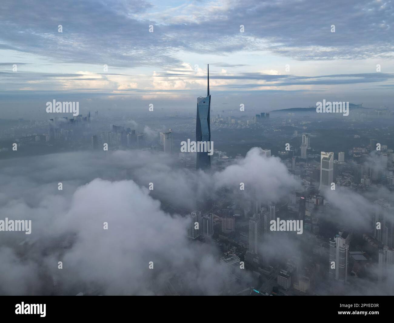The aerial view of Merdeka 118 during morning low cloud Stock Photo - Alamy