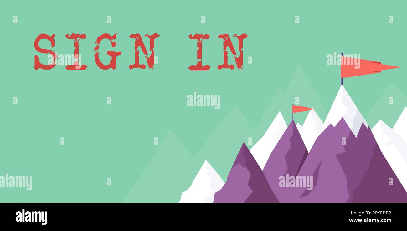 Write In Sign Text showing inspiration Sign In. Word Written on to write your name on ...