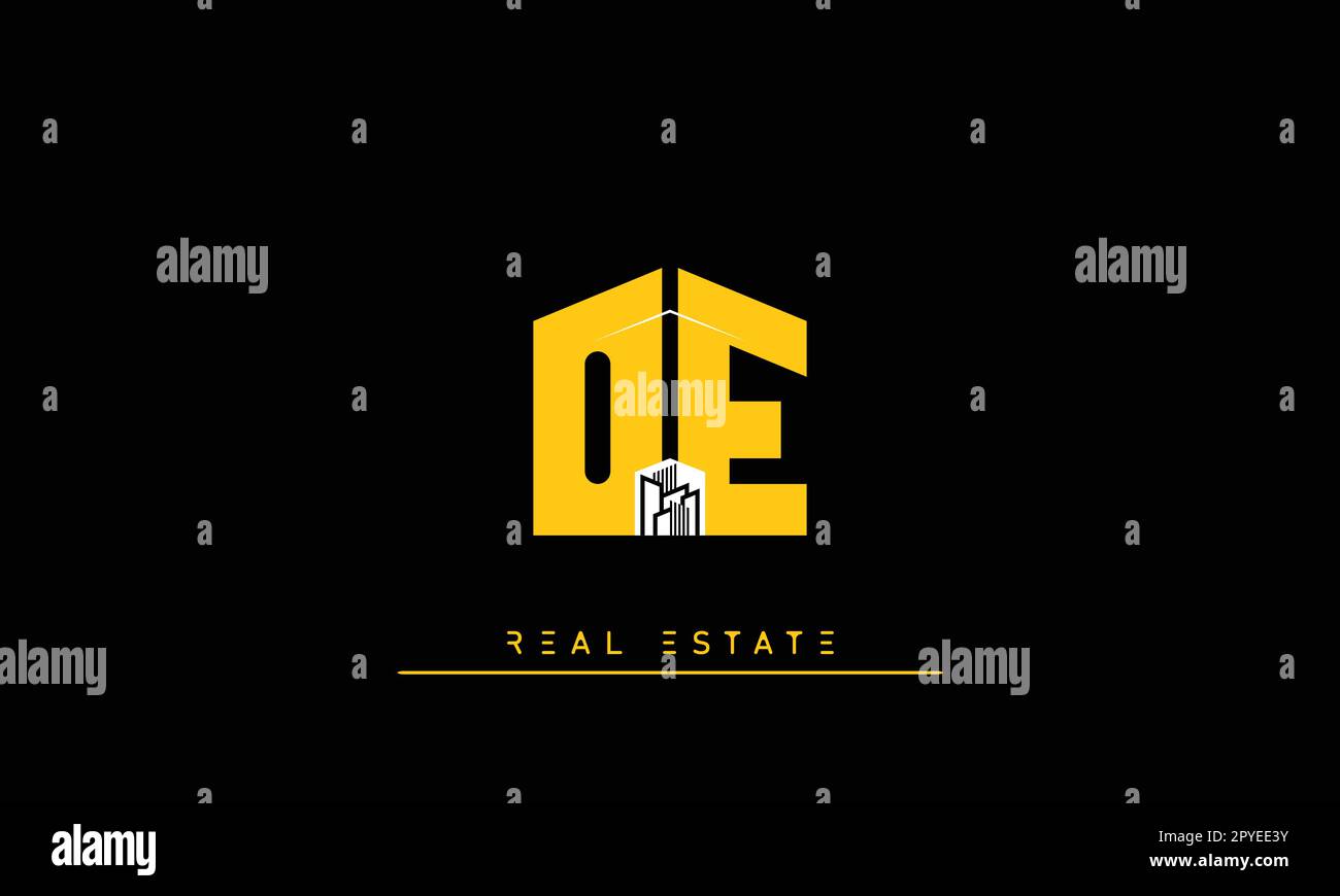 Real Estate letters Modern Creative logo OE , EO Stock Vector