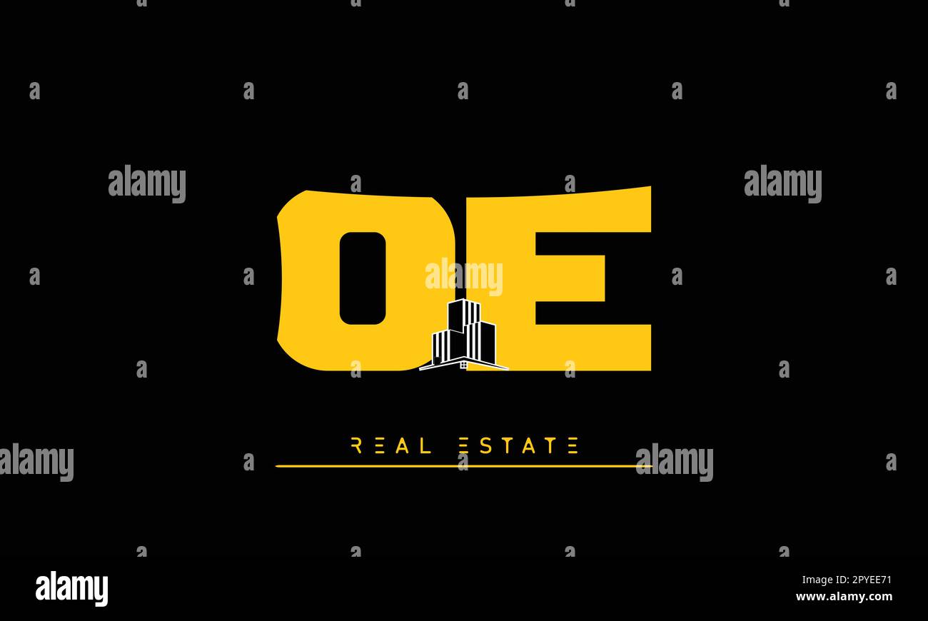 Real Estate letters Modern Creative logo OE , EO Stock Vector