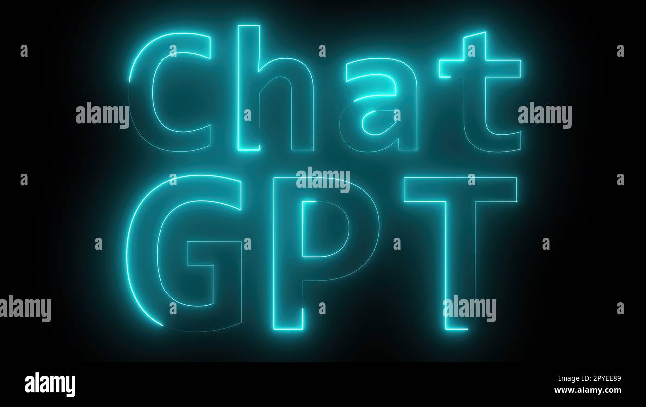 Neon ChatGPT text Stock Photo - Alamy