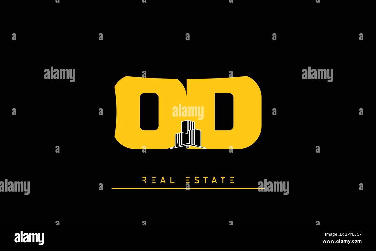 Real Estate letters Modern Creative logo OD , DO Stock Vector