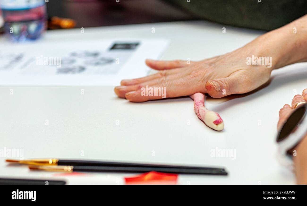 Dough modeling for steamed bread Stock Photo Alamy