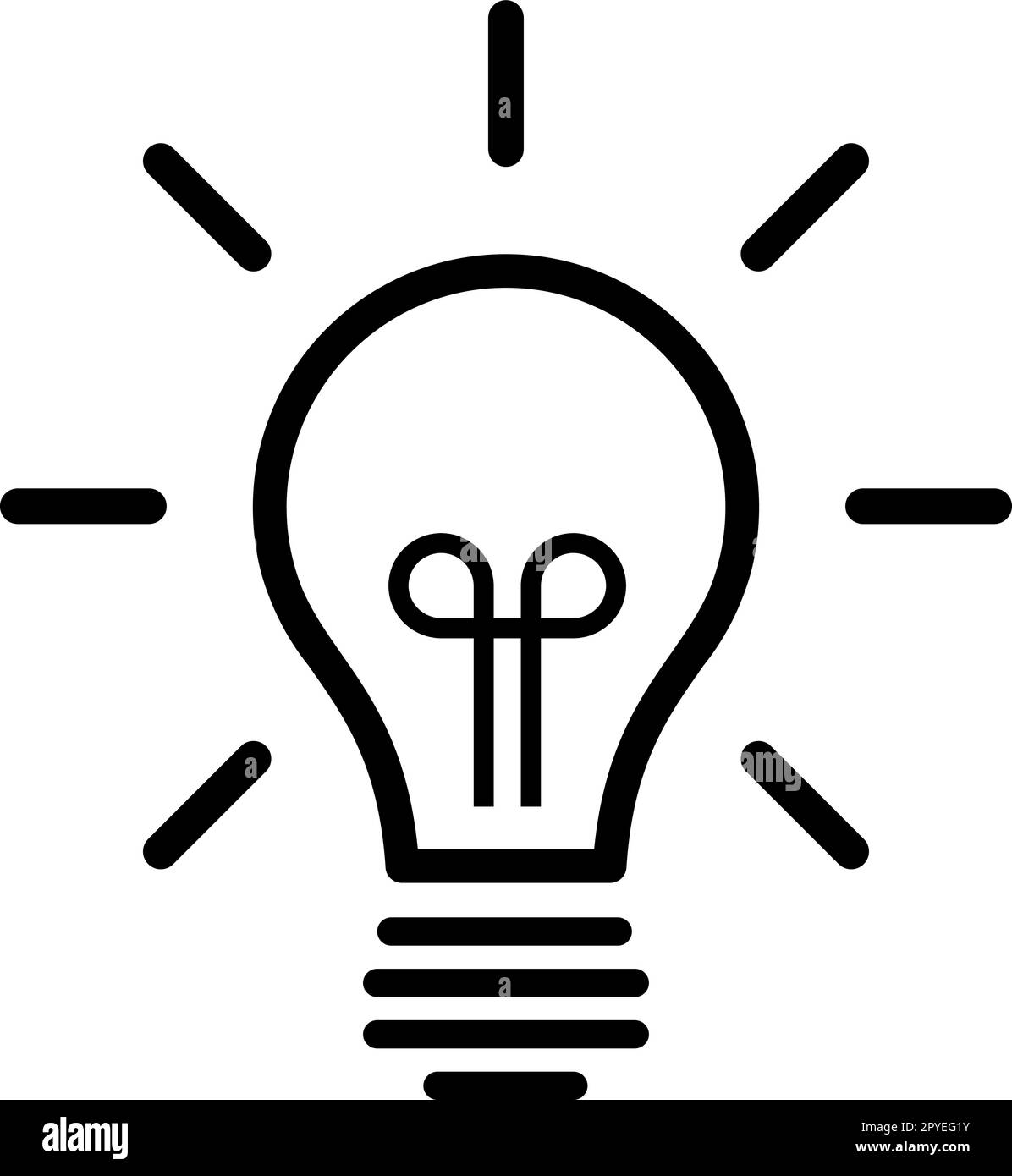Linear bulb icon as a concept of idea generation, new vision and thinking Stock Vector