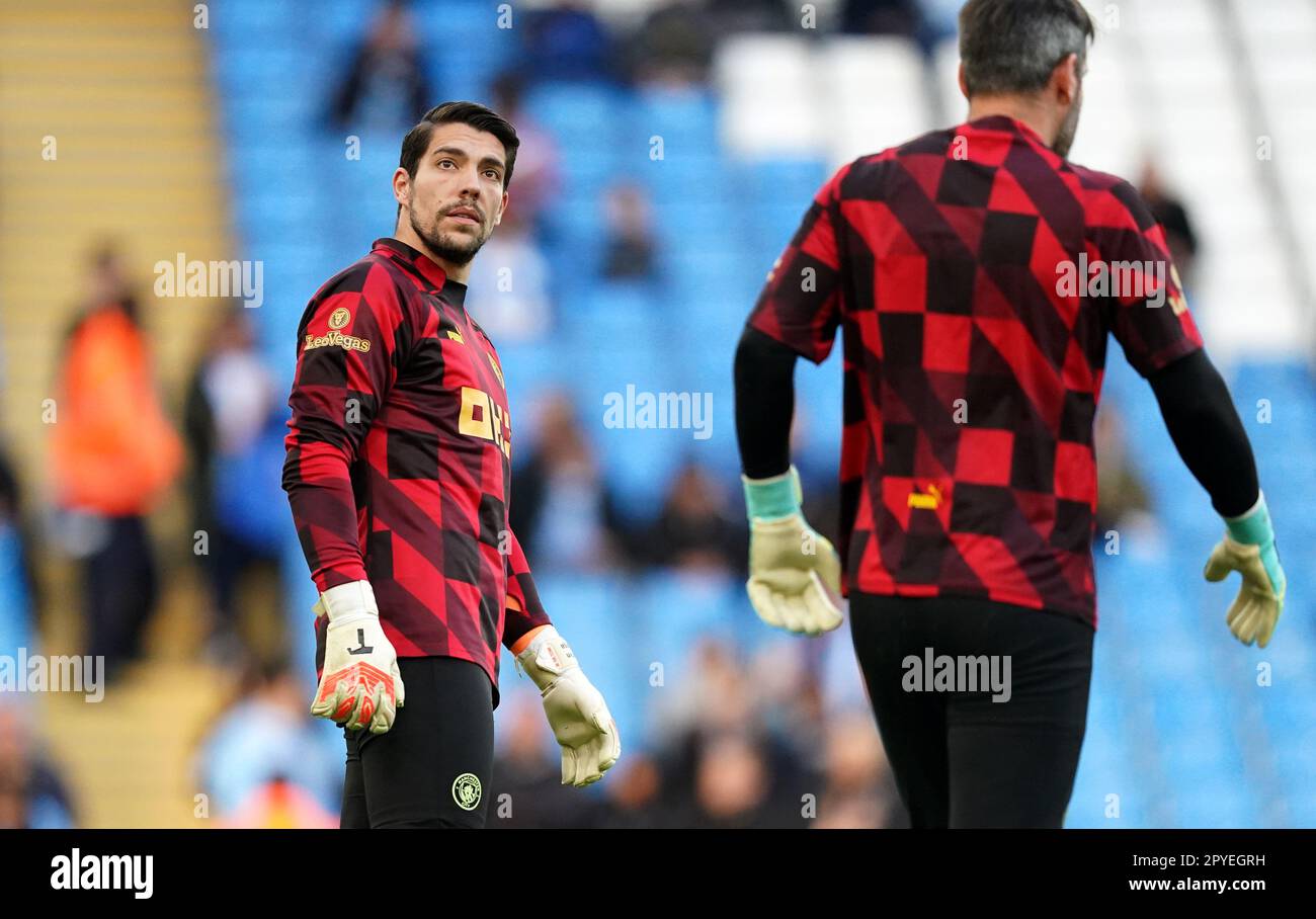 Manchester City Goalkeeper Stefan Ortega Warming Up Before The Premier ...