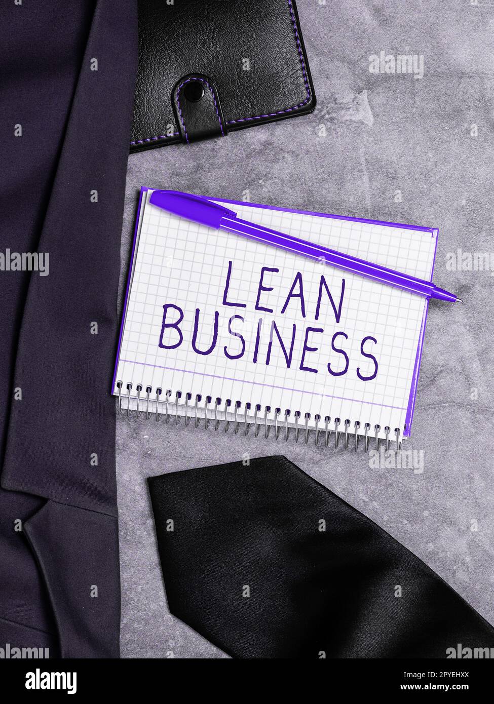 Hand writing sign Lean Business. Word for improvement of waste minimization without sacrificing productivity Stock Photo