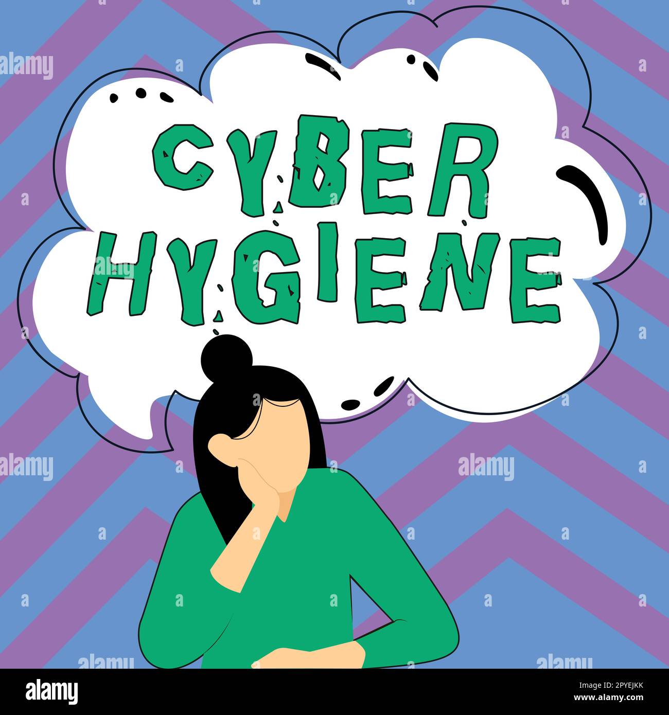Conceptual caption Cyber Hygiene. Business idea steps that computer ...